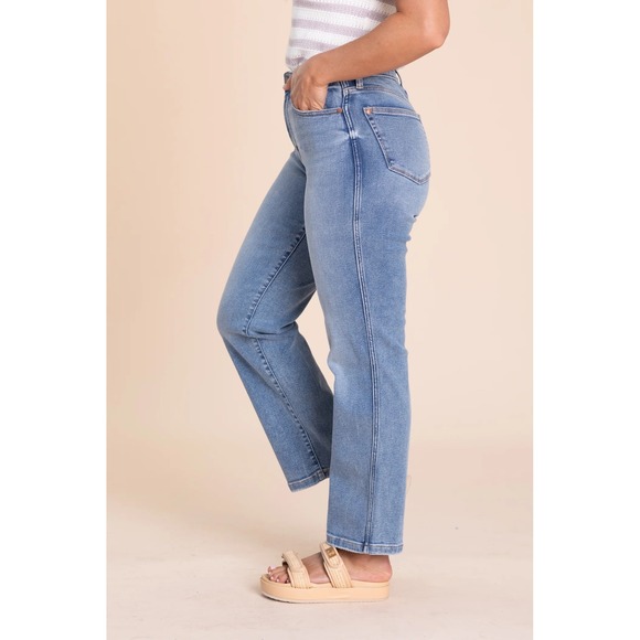 Judy Blue High Waist Straight Fit Jeans - Size 16W - Dark Wash JB82561DK NWT - Picture 3 of 11